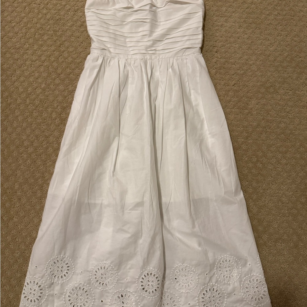 Brand New Abercrombie & Fitch Strapless Midi Eyelet Dress